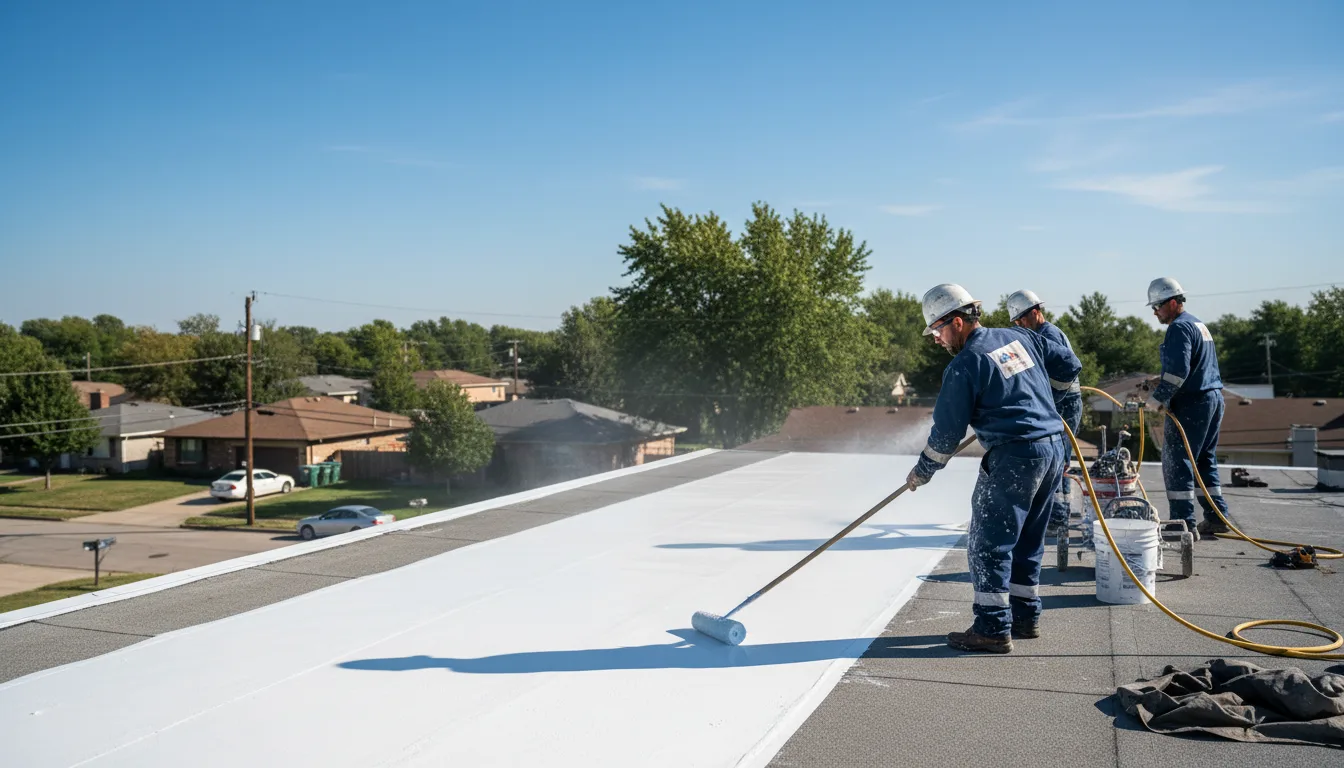 Commercial roof coating in Hines, IL near me